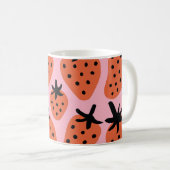 Mug Fun fraise, design artisanal sans couture. (Devant droit)