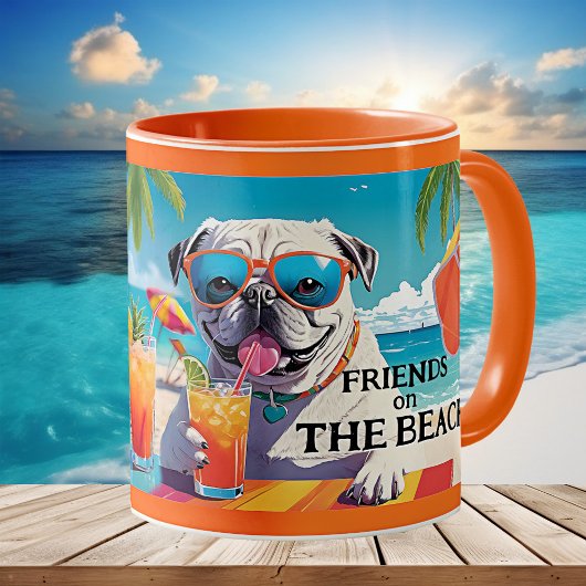 Mug Fun Friends Dogs Summer Beach