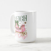 Mug Fun Girl Chic Pink Sleigh Toute la journée Noël (Devant gauche)