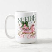 Mug Fun Girl Chic Pink Sleigh Toute la journée Noël (Gauche)