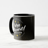 Mug Fun Gold Glitter Stars Retirement New Adventures (Devant gauche)
