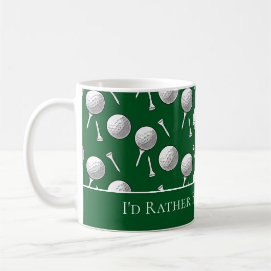 Mug Fun Green Golf Balls and Tees Custom Message (Gauche)