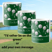 Mug Fun Green Golf Balls and Tees Custom Message