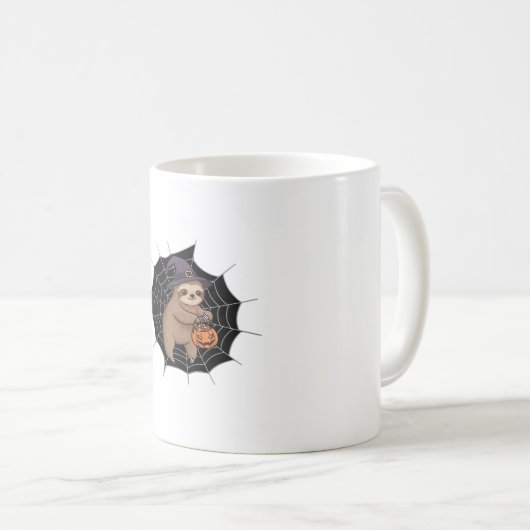 Mug Fun Halloween Sloth éffrayant - Joli Trick-or-Trea (Devant droit)