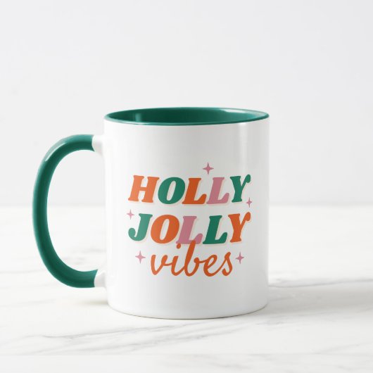 Mug Fun Holly Jolly Vibes Design de Noël (Gauche)