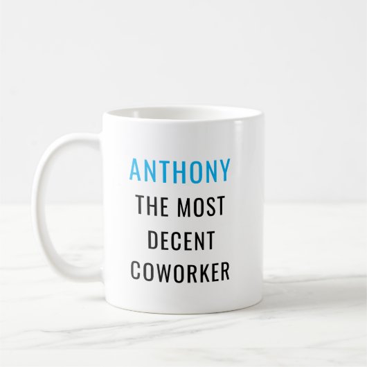 Mug Fun Humour World's Okayest Coworker texte personna (Gauche)