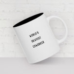 Mug Fun Humour World's Okayest Coworker Type moderne<br><div class="desc">Appelle tous les super-héros de bureau ! Faites preuve d'humilité avec notre Mug à deux tonalités Zazzle qui présente le design typographique "World's Okayest Coworker" ! 🦸 ♀️ ☕️ Cette tasse célèbre la beauté d'être parfaitement imparfait en milieu de travail. Avec son style à la mode à deux tons et...</div>