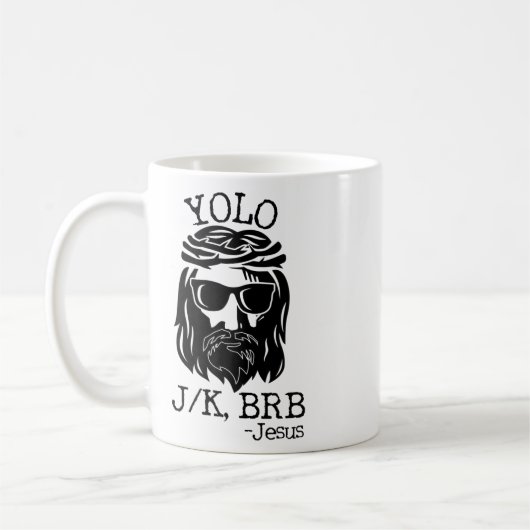 Mug Fun Jesus Pâques Yolo Jk Brb Textes (Gauche)