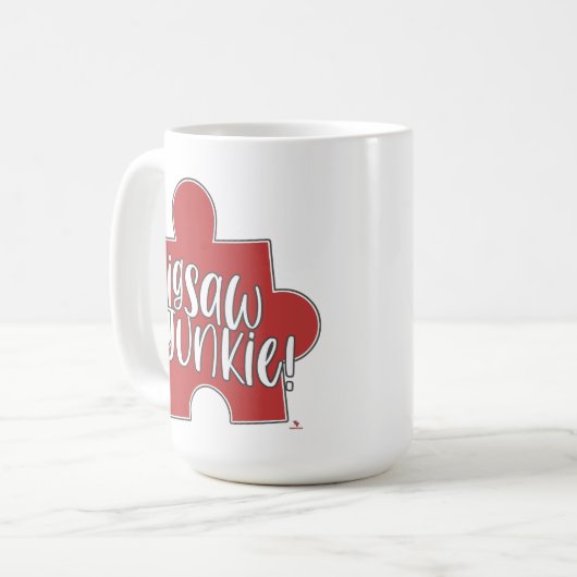 Mug Fun Jigsaw Junkie Puzzle Hobby Logo Design (Devant gauche)