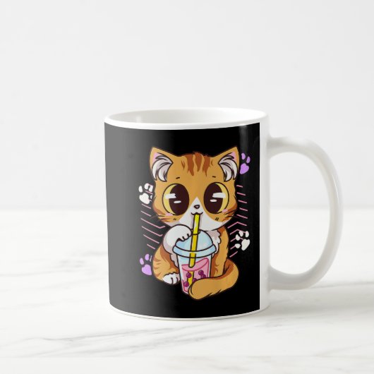 Mug Fun Kawaii Cute Cat Boba Buble Lait Thé Anime Nek (Droite)