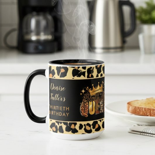 Mug Fun Leopard Birthday Queen Thirty Birthday