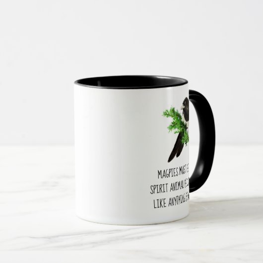 Mug Fun Magpie Citation Mon Esprit Animal Sparkly Café (Devant droit)