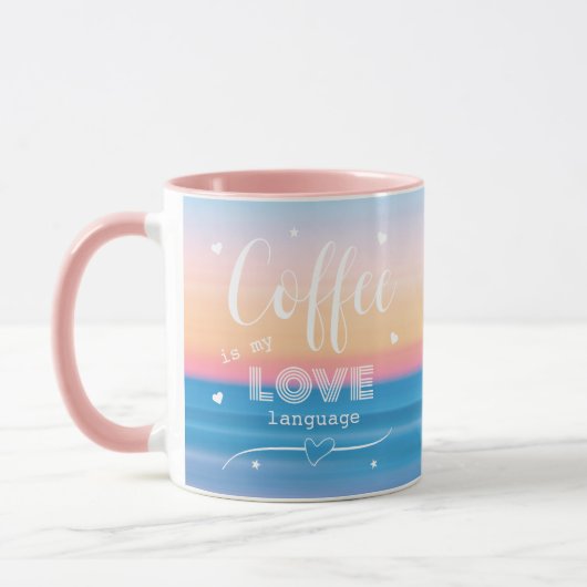 Mug Fun Modern Cute Coffee est ma langue d'amour (Gauche)