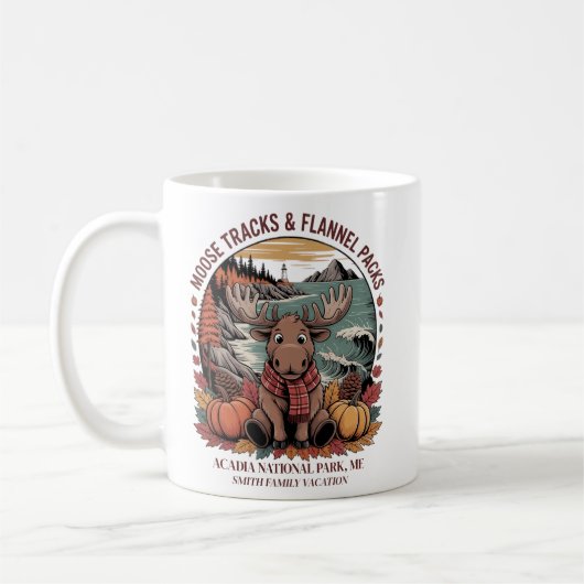Mug Fun Moose Flannel Custom Fall Acadia Maine (Gauche)