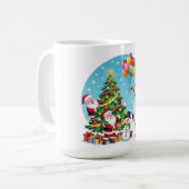 Mug **« Fun Noël Multi-Santa – Transparence de dessin (Devant gauche)