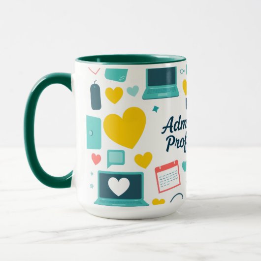Mug Fun Office Icons Administrative Day Pattern (Gauche)
