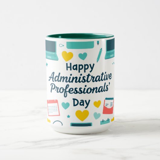 Mug Fun Office Icons Administrative Day Pattern (Centre)