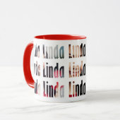 Mug Fun Personnalisé "Linda" Nom, Arrière - plan 3-Pho (Devant gauche)