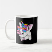 Mug Fun Pig Piglet Unicorn Horn Glasses mignonne Farm  (Gauche)