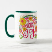 Mug Fun Rainbow Floral Choisissez Joie Inspirivity (Gauche)