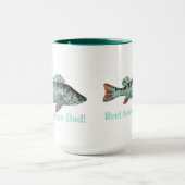 Mug Fun Reel Awesome Papa Citation & Poisson Perche co (Centre)