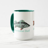 Mug Fun Reel Awesome Papa Citation & Poisson Perche co (Devant gauche)
