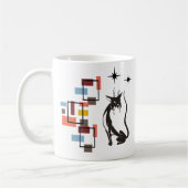 Mug Fun Retro Kitty Carré du milieu du siècle Chat (Gauche)