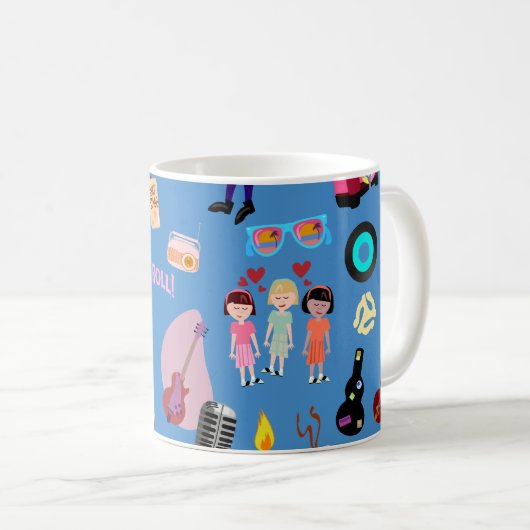 Mug Fun Rock and Roll Oldies Cartoon Motif mignon (Devant droit)