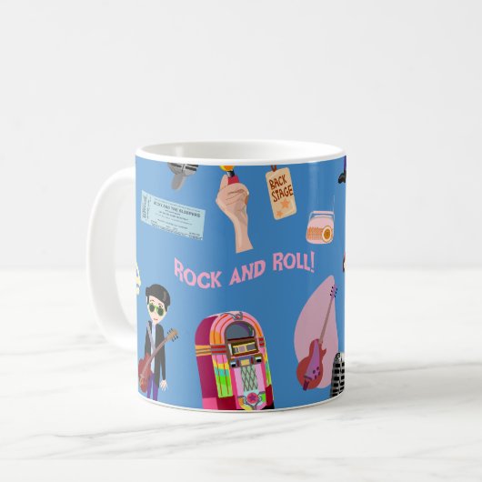 Mug Fun Rock and Roll Oldies Cartoon Motif mignon (Devant gauche)