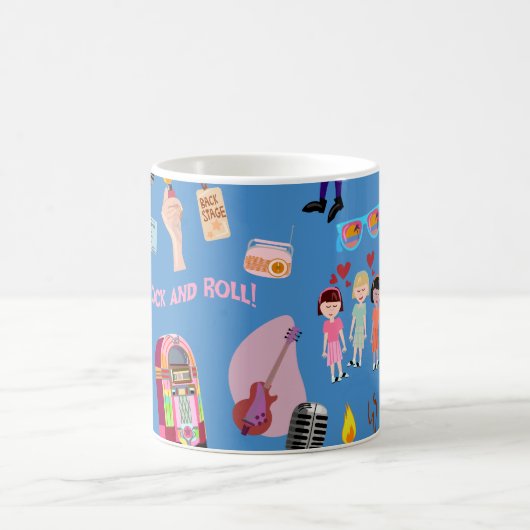 Mug Fun Rock and Roll Oldies Cartoon Motif mignon (Centre)