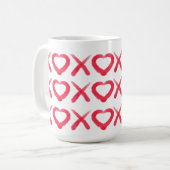 Mug Fun rouge désespéré XOXO aime les baisers (Devant gauche)