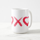 Mug Fun rouge désespéré XOXO aime les baisers (Devant droit)