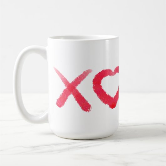 Mug Fun rouge désespéré XOXO aime les baisers (Gauche)
