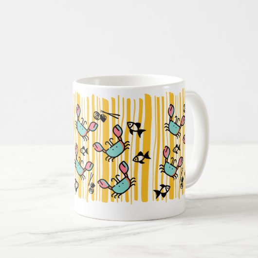 Mug Fun Seafood Crab Fish  (Devant droit)