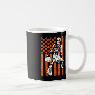Mug Fun Skeleton Joueur de basket USA American Flag V