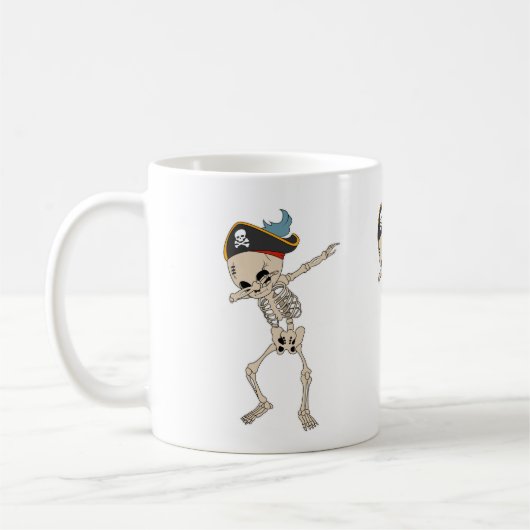 Mug Fun Skeleton Pirate Halloween Dab Dancer (Gauche)