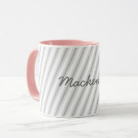 Fun Soft Grey sur les rayures blanches avec nom