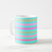 Mug Fun striped lined lines pastel summer colors (Devant gauche)