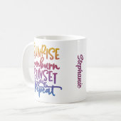 Mug Fun Sunrise Sunburn Sunset Répéter Personnalisé (Devant gauche)