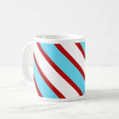 Mug Fun Turquoise Bleu Rouge et Bleu Diagonale (Devant gauche)