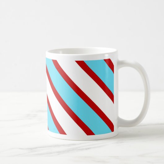 Mug Fun Turquoise Bleu Rouge et Bleu Diagonale (Droite)