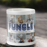 Mug Funcle Funny Cool Oncle photo Collage<br><div class="desc">Drôle tasse à café oncle avec 8 photos de famille à remplacer par la vôtre,  le dicton "foncle",  et les noms des enfants.</div>