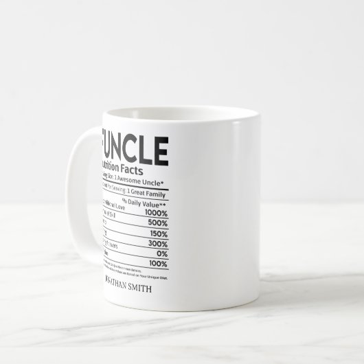 Mug Funcle Nutritions Facts, Funny uncle (Devant gauche)