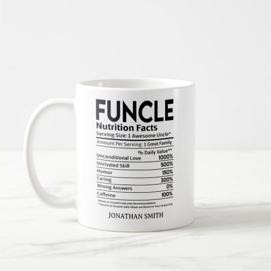 Mug Funcle Nutritions Facts, Funny uncle (Gauche)
