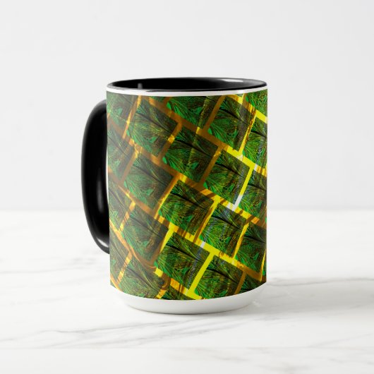Mug Fundo com imagem verde sob grade dourada ? (Devant gauche)