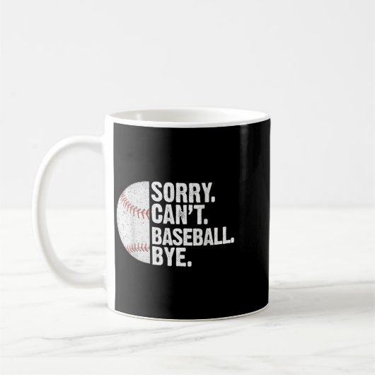 Mug Funky Baseball Désolé Cant Baseball Bye Lo (Gauche)