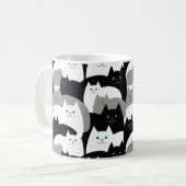 Mug Funky Black Grey et blanc Kitty Motif de chat (Devant gauche)