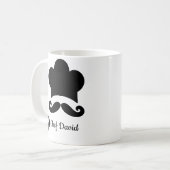 Mug Funky Black Mustache Custom Nom du texte Casquette (Devant gauche)