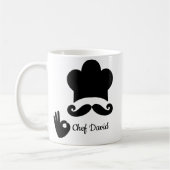Mug Funky Black Mustache Custom Nom du texte Casquette (Gauche)