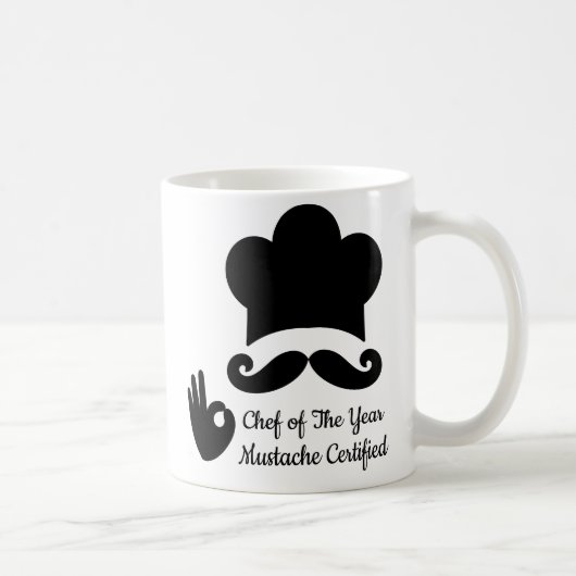 Mug Funky Black Mustache Custom Nom du texte Casquette (Droite)